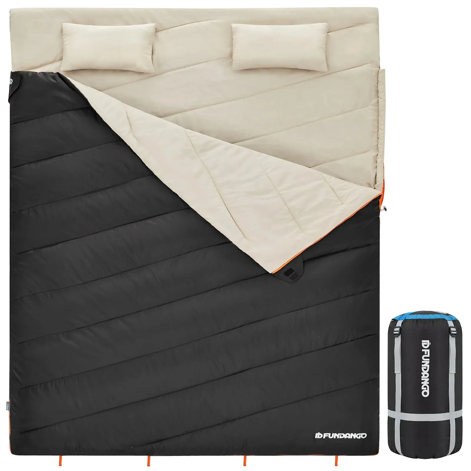 FUNDANGO COMFORT 200D Double Sleeping Bag with Hood