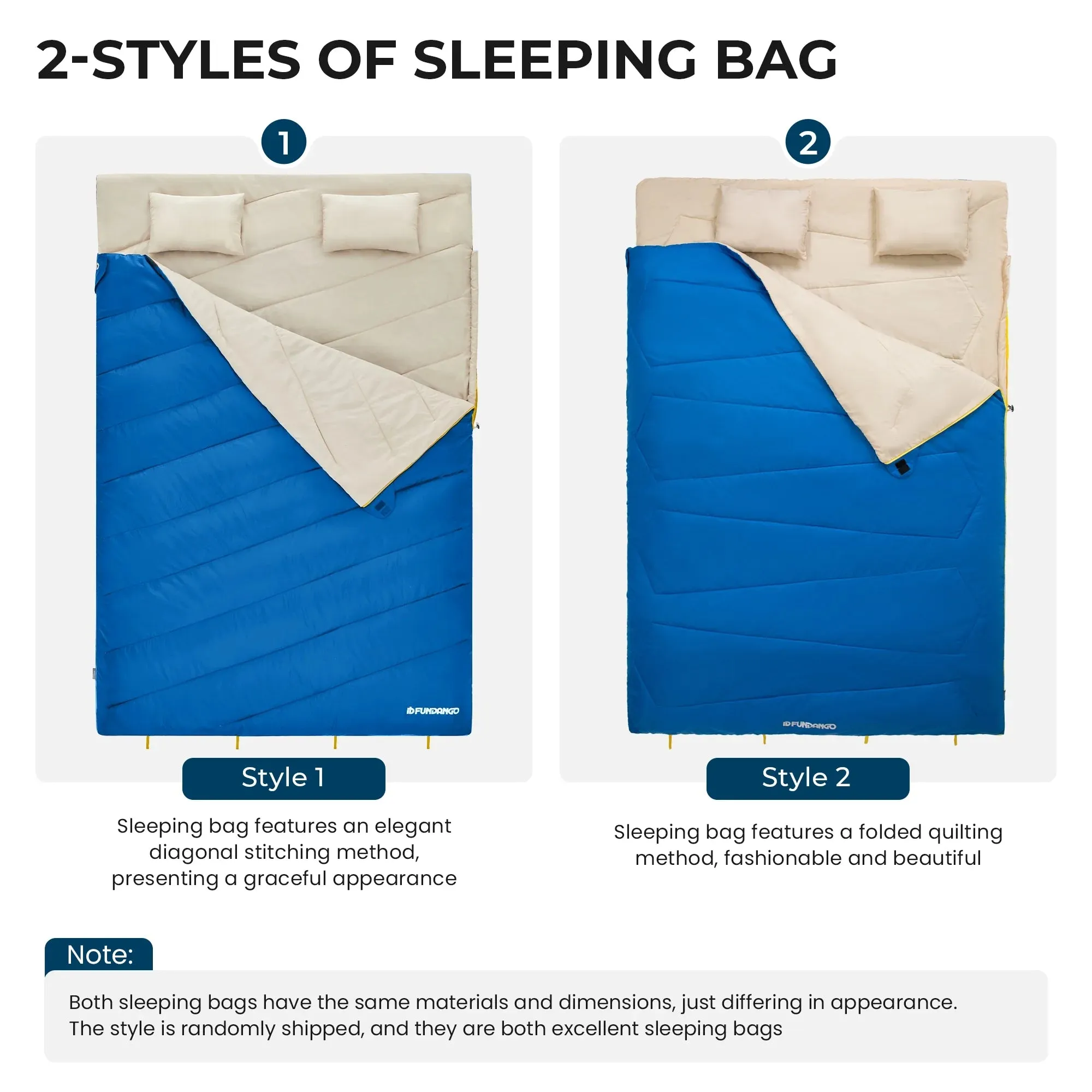 FUNDANGO COMFORT 200D Double Sleeping Bag with Hood