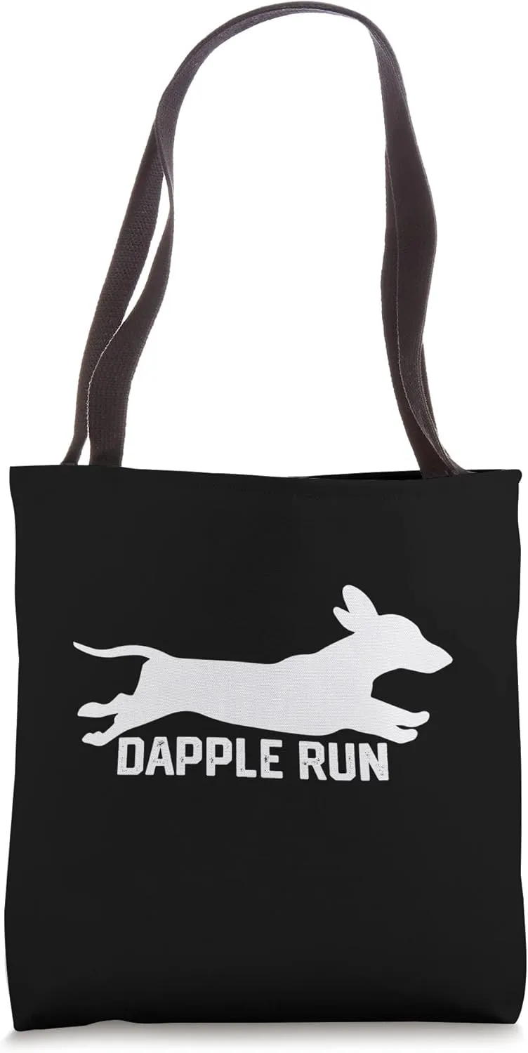funny Dachshund dapple run Tote Bag