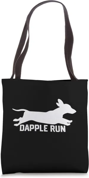 funny Dachshund dapple run Tote Bag