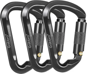 Gabbro Carabiner Clips Heavy Duty, | Wiregate Snap, Screw Locking, Aluminum, Lightweight Caribeener | for Hammock, Hiking, Camping, Water Bottle, Dog Leash Harness, Keychains