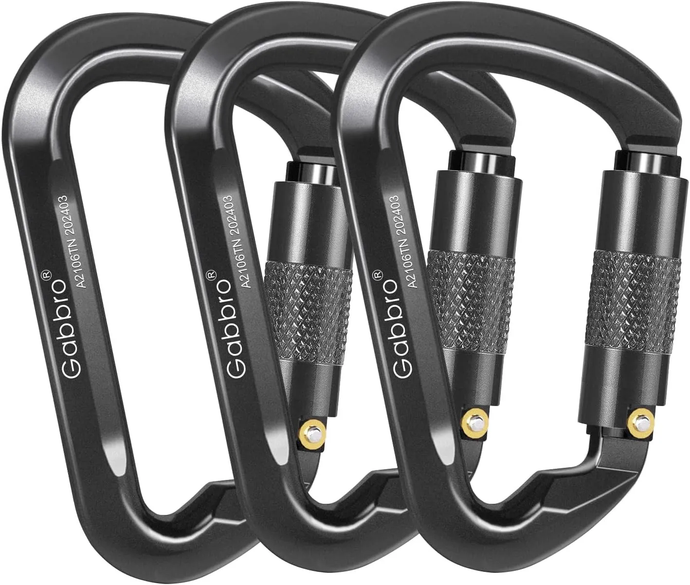 Gabbro Carabiner Clips Heavy Duty, | Wiregate Snap, Screw Locking, Aluminum, Lightweight Caribeener | for Hammock, Hiking, Camping, Water Bottle, Dog Leash Harness, Keychains