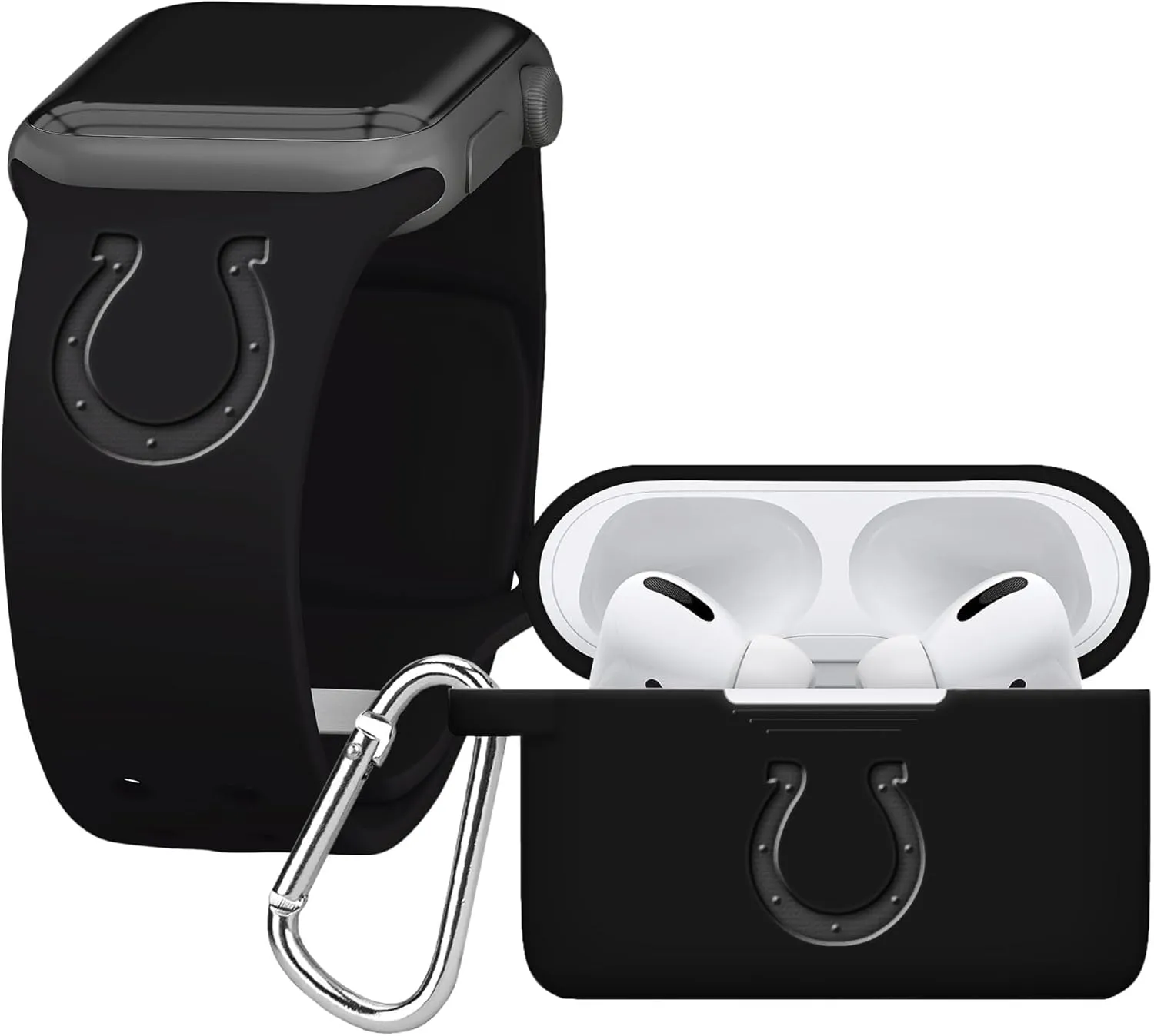 Game Time Indianapolis Colts Engraved Silicone Combo Package Compatible with Apple Watch and Airpods Pro Battery Case