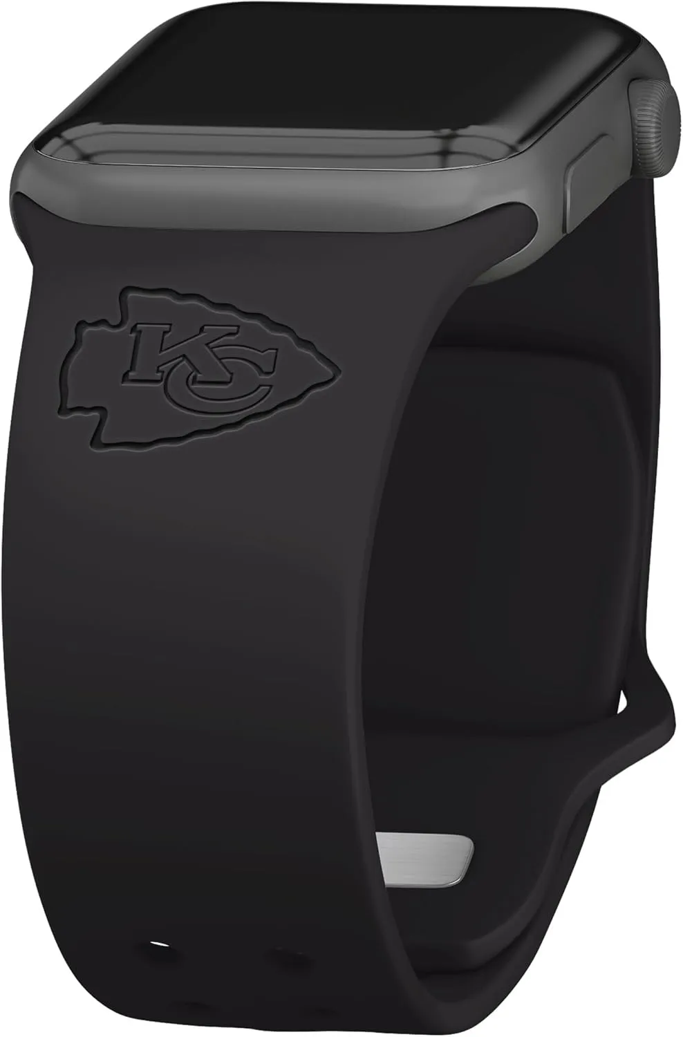 GAME TIME Kansas City Chiefs Engraved Silicone Combo Package Compatible with Apple Watch and Airpods Pro Battery Case (42/44mm Black/Black)