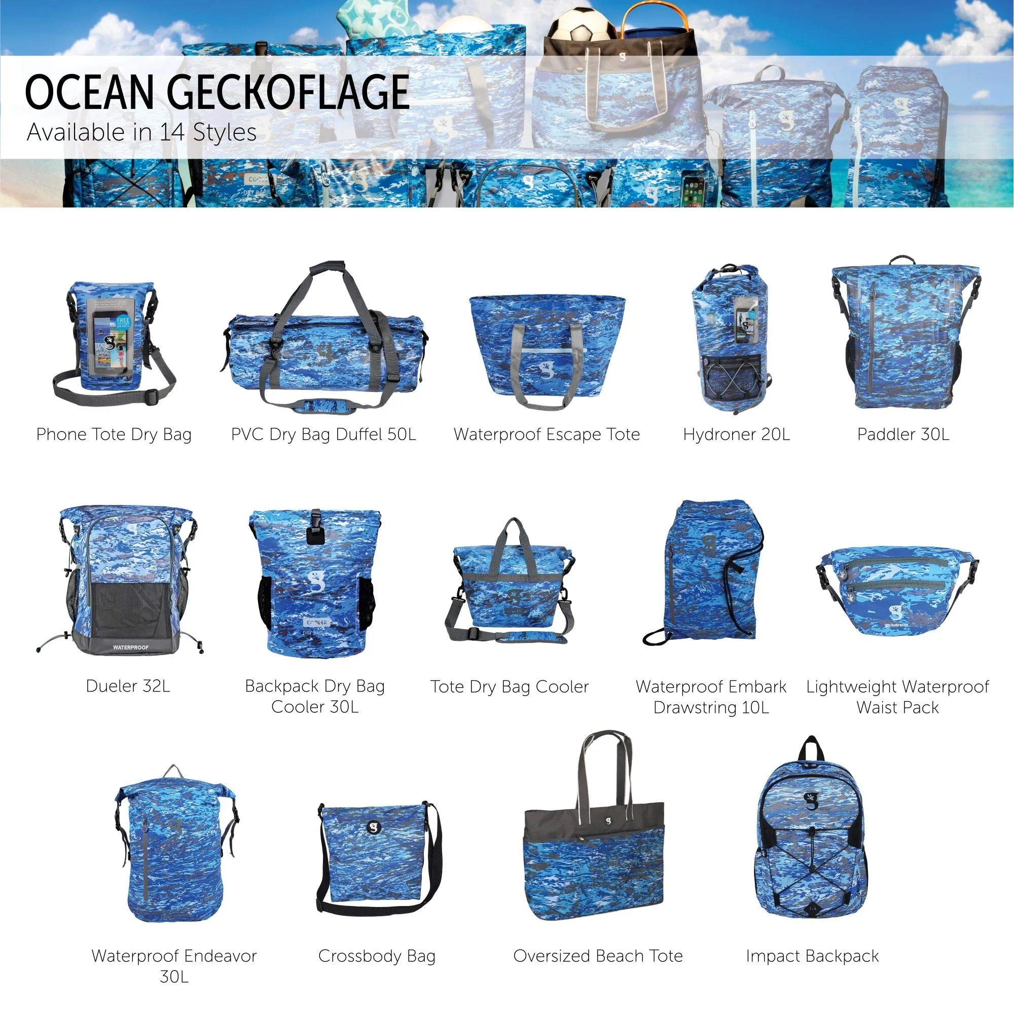 Geckobrands Hydroner 20L Waterproof Backpack