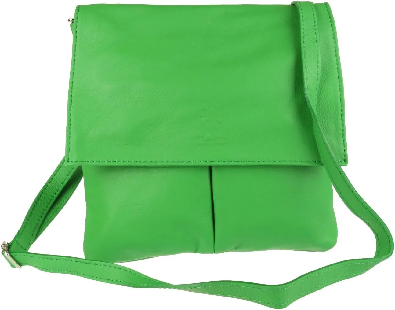 Girly HandBags Double Pocket Italian Genuine Leather Messenger Bag Crossbody Shoulder Bag