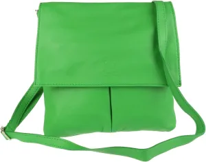 Girly HandBags Double Pocket Italian Genuine Leather Messenger Bag Crossbody Shoulder Bag