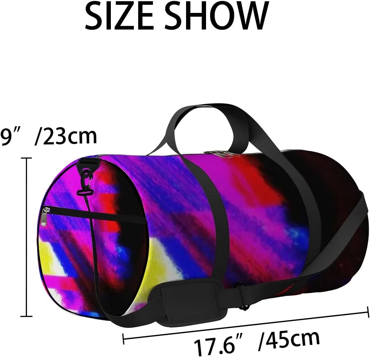Glitch Image Digital Noise Texture Damaged Sports Bag Tote Bag Waterproof Gym Bag with Shoulder Strap Zipper 2 Side Pockets for Men and Women, Travel and Storage Shoulder Bag.