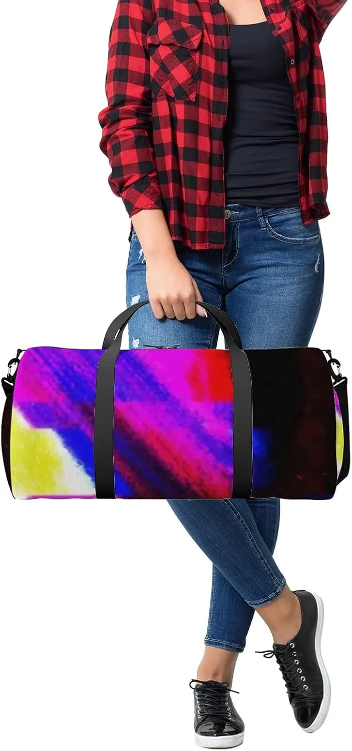 Glitch Image Digital Noise Texture Damaged Sports Bag Tote Bag Waterproof Gym Bag with Shoulder Strap Zipper 2 Side Pockets for Men and Women, Travel and Storage Shoulder Bag.
