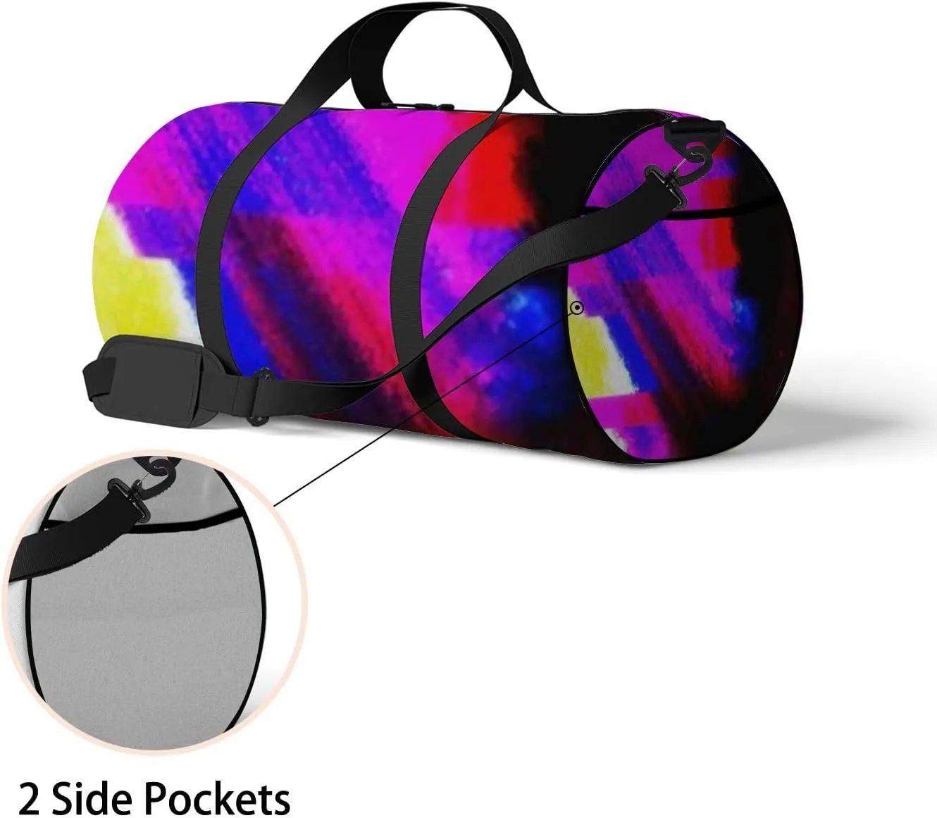 Glitch Image Digital Noise Texture Damaged Sports Bag Tote Bag Waterproof Gym Bag with Shoulder Strap Zipper 2 Side Pockets for Men and Women, Travel and Storage Shoulder Bag.