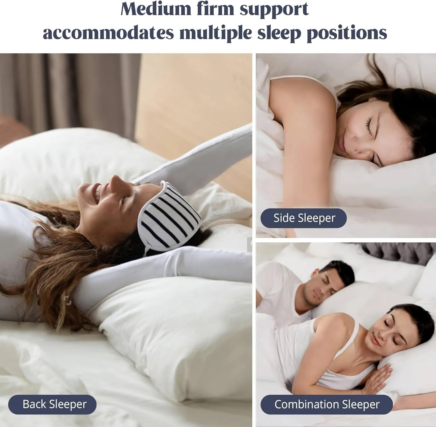Goose Down Feather Pillows with 100% Cotton Cover, Soft Gusseted Bed Hotel Collection Pillows for Sleeping, Set of 2, Queen Size