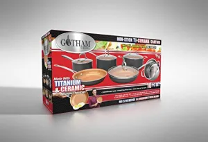 GOTHAM STEEL 10-PIECE KITCHEN NONSTICK FRYING PAN AND COOKWARE SET