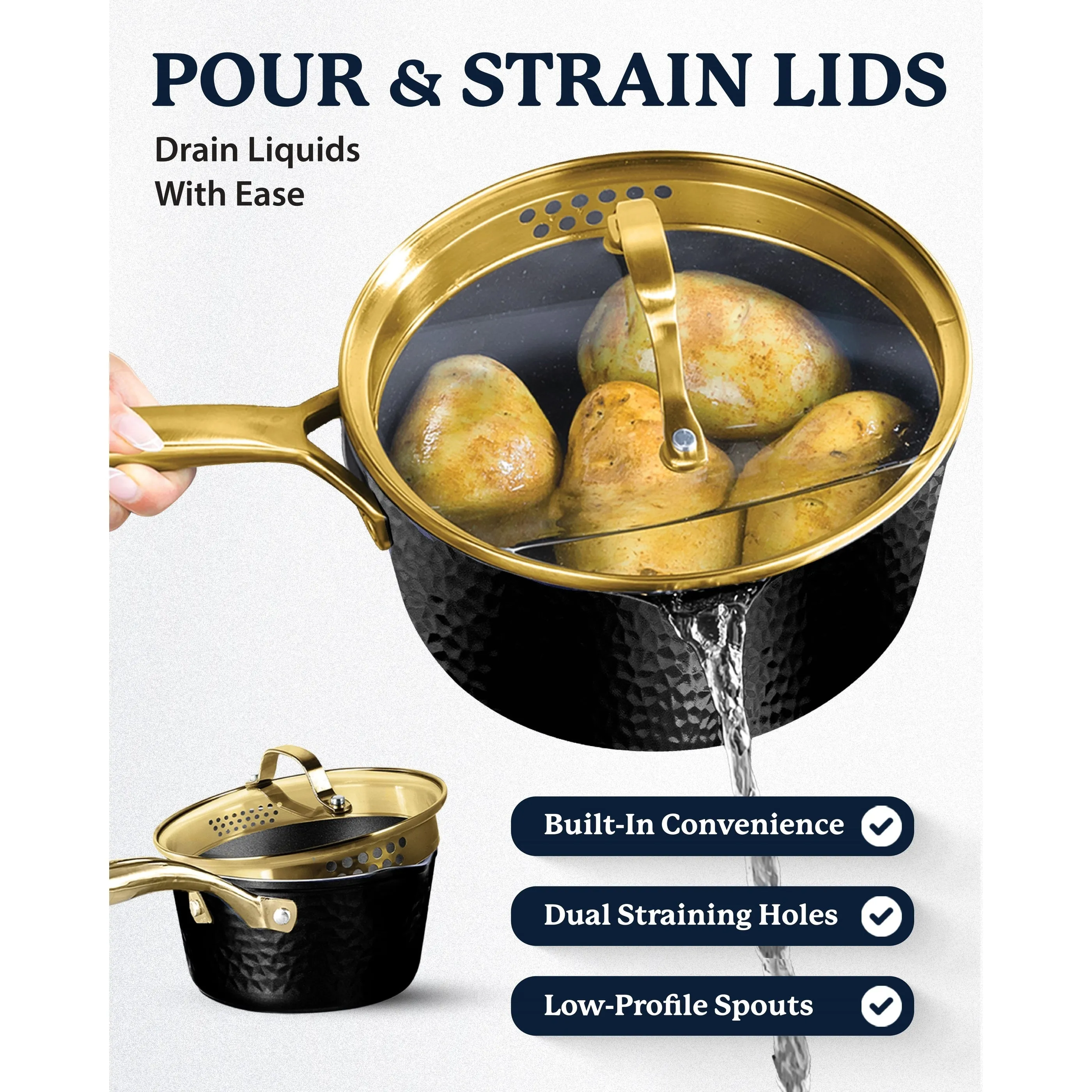 Granitestone Charleston Hammered 15 Piece Nonstick Cookware Set