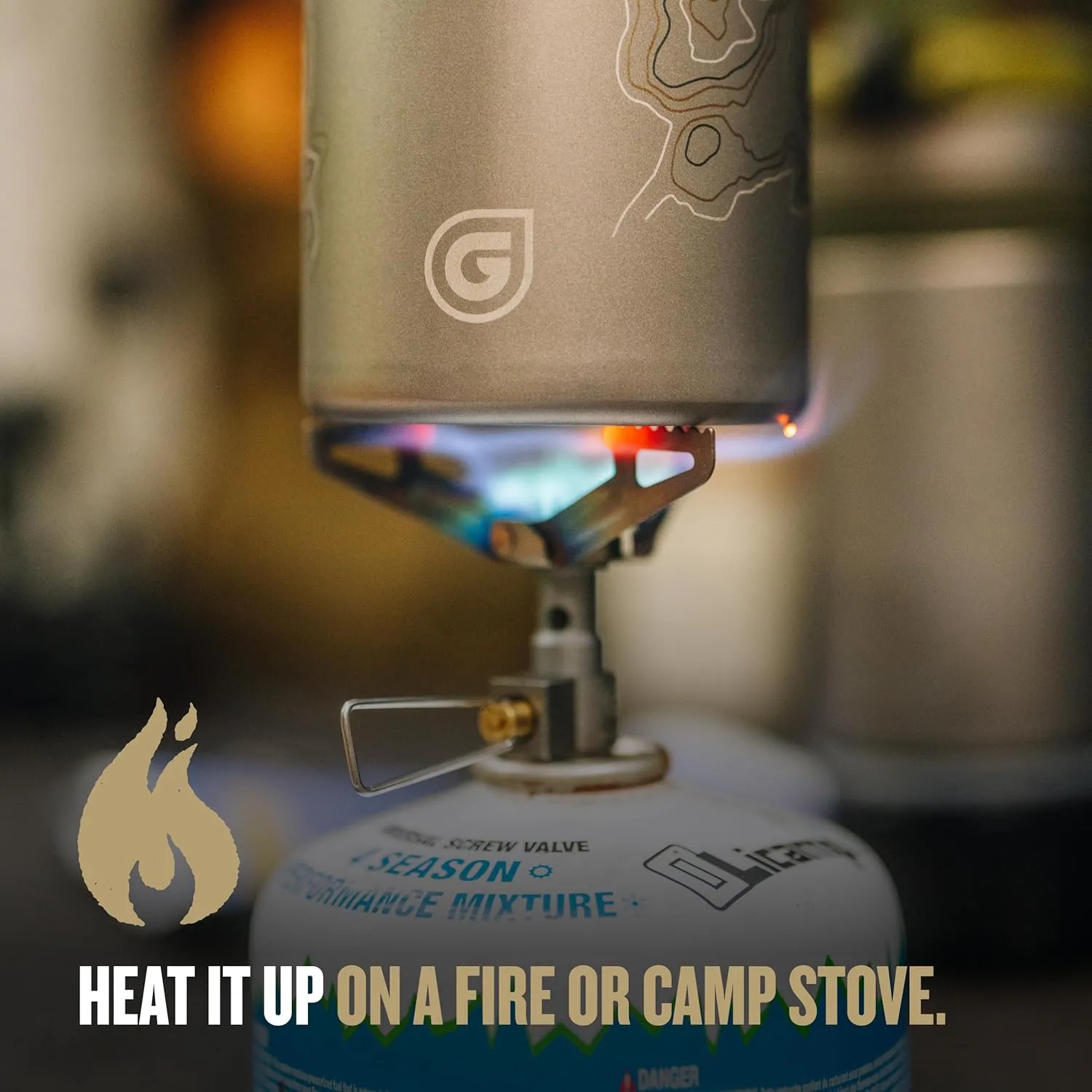 GRAYL GeoPress Titanium 24 oz Water Purifier Bottle with Cooking Lid - Filter for Hiking, Camping, Survival, Travel (Covert Black)