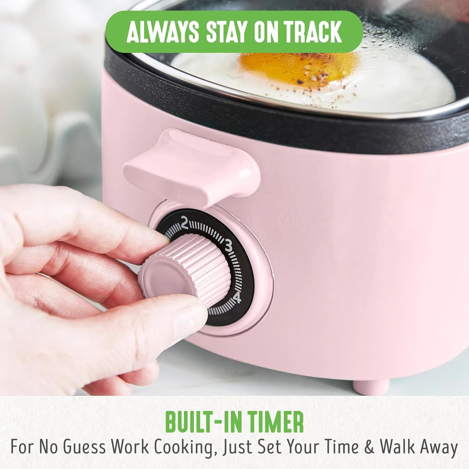 GreenLife 3-in-1 Breakfast Station, Ceramic Nonstick Dual Griddles for Eggs, Meat, Pancakes & Sandwiches   2-Slice Toast Drawer, Healthy Cooking, Timer, Versatile Morning Meal Maker, Pink