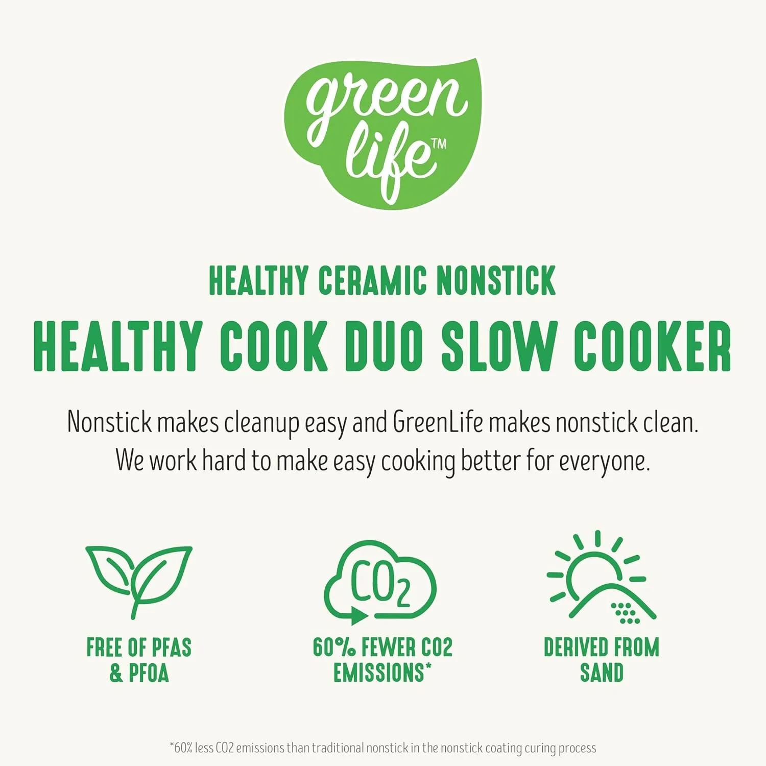 GreenLife 6 Quart Ceramic Slow Cooker, PFAS-Free, Programmable, Removable Healthy Nonstick Pot for Family Meals, Sear on Stovetop, Keep Warm, Digital Timer, Dishwasher Safe Glass Lid & Crock, Pink