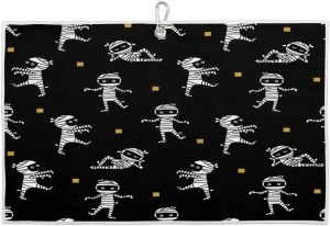 Halloween Mummy Golf Towel for Golf Bags with Carabiner Clip 15 x 24 Inches Absorbent Microfiber Golf Towels for Men and Women Golf Accessories Golf Gifts for Men