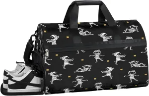 Halloween Mummy Sports Gym Bag for Women Men Travel Duffel Bag with Wet Pocket & Shoes Compartment Waterproof Weekender Overnight Tote Carry on Bag Lightweight