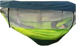 Hammocks Hammock Outdoor Sleeping Double Anti-Rollover with Mosquito Net Courtyard Camping Thickened Indoor Home Swing Camping Hammocks(Green,A)