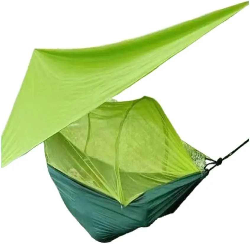 Hammocks Hammock Outdoor Sleeping Double Anti-Rollover with Mosquito Net Courtyard Camping Thickened Indoor Home Swing Camping Hammocks(Green,A)