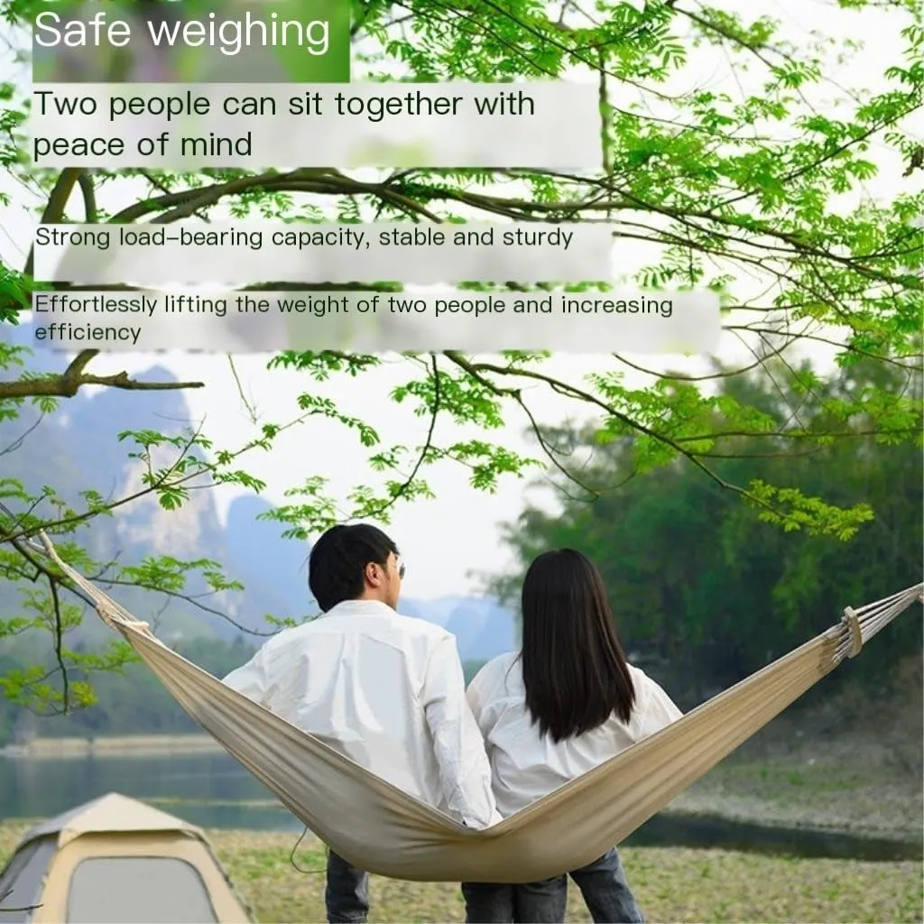 Hamock Hammock Outdoor Swing Camping Single Double Bedroom Adult Sleeping Anti-Rollover Thickened Hanging Chair Hanmock(White,A)