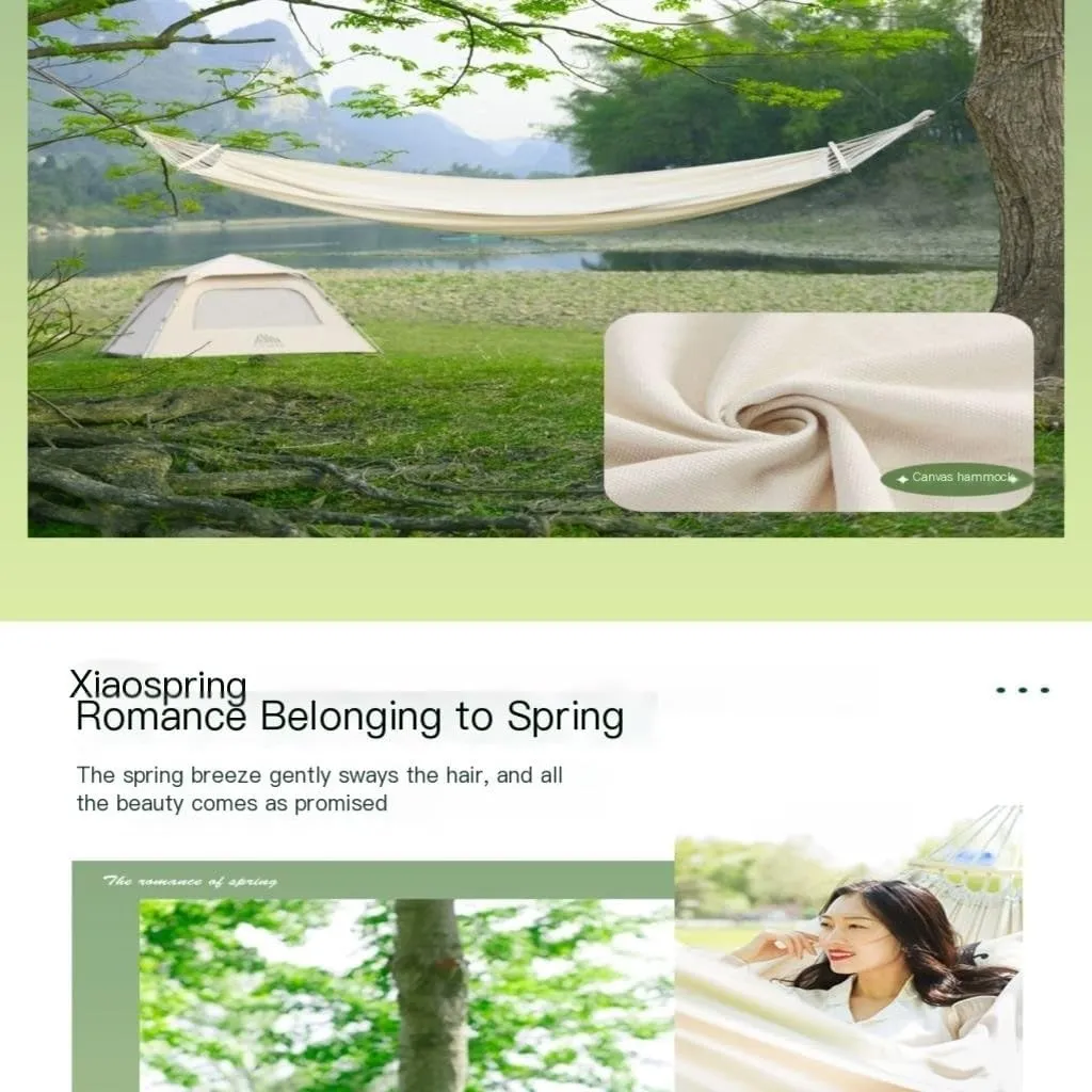 Hamock Hammock Outdoor Swing Camping Single Double Bedroom Adult Sleeping Anti-Rollover Thickened Hanging Chair Hanmock(White,A)