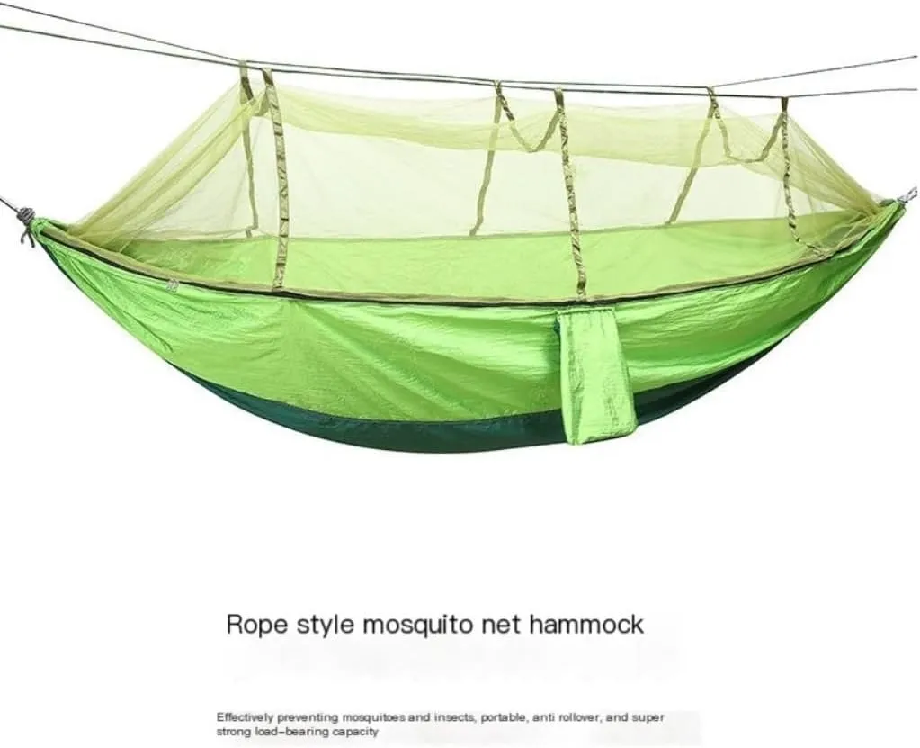 Hamock Outdoor Parachute Wholesale Hammock with Mosquito Net Anti-Mosquito Nylon Single Double Camping Hammock Hanmock(Blue,Large)