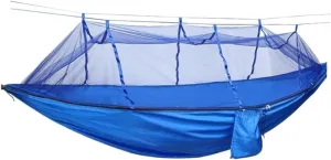 Hamock Outdoor Parachute Wholesale Hammock with Mosquito Net Anti-Mosquito Nylon Single Double Camping Hammock Hanmock(Blue,Large)