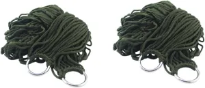 HANABASS 2pcs Hanging Net Double Camping Hammock Nylon Mesh Hammock Green Sleeping Swing Bed