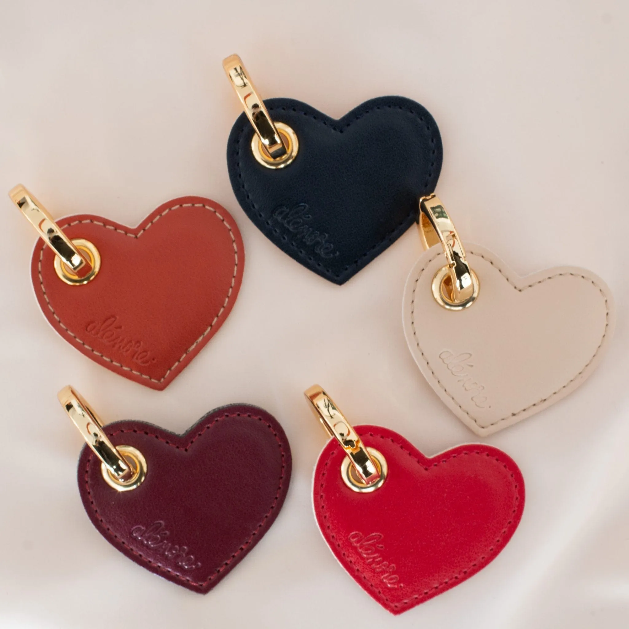Heart Vegan Apple Leather Key Ring | Terracotta & Nude