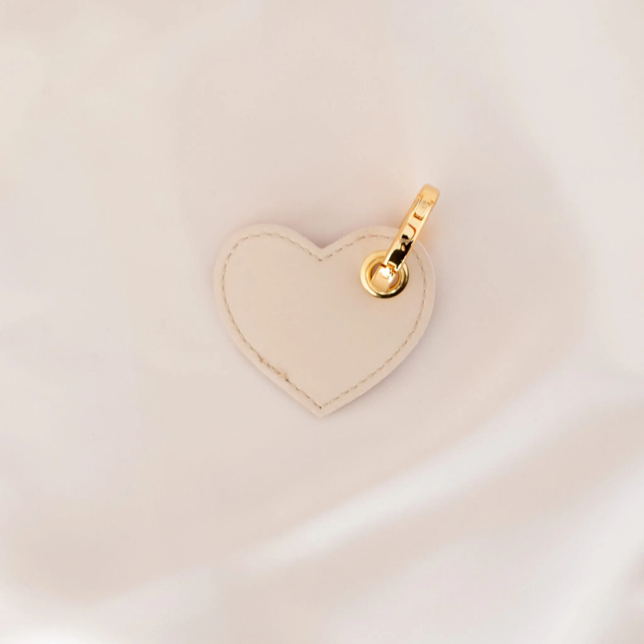 Heart Vegan Apple Leather Key Ring | Terracotta & Nude