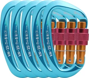 Heavy Duty Carabiner UIAA Certified Locking Carabiner 25KN (About 5620 lbs) Screw Lock Carabiner D Shape Carabiner Clip for Rock Climbing, Mountaineer, Aerial Work