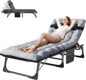 Heavy Duty Folding Camping Cot for Adults - 3-in-1 Adjustable Bed with Mattress & Carrying Bag for Home, Office, Vacation, Hospital - Portable & Durable Sleep Solution