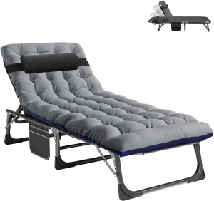 Heavy Duty Folding Camping Cot for Adults, 3-in-1 Adjustable Bed with Mattress & Carrying Bag, Perfect for Guests, Home, Office, Vacation, Hospital Use