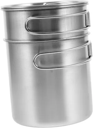 Hemoton 2pcs Foldable Stainless Steel Camping Mugs Reusable Outdoor Cups for Hiking Fishing Survival Space Efficient Design with Collapsible Handles Stylish Multifunctional for Beer Water