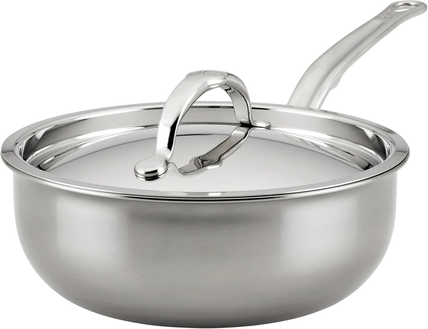 Hestan - NanoBond Collection - Titanium Stainless Steel Saucier Pan with Lid, Induction Cooktop Compatible, 2-Quart