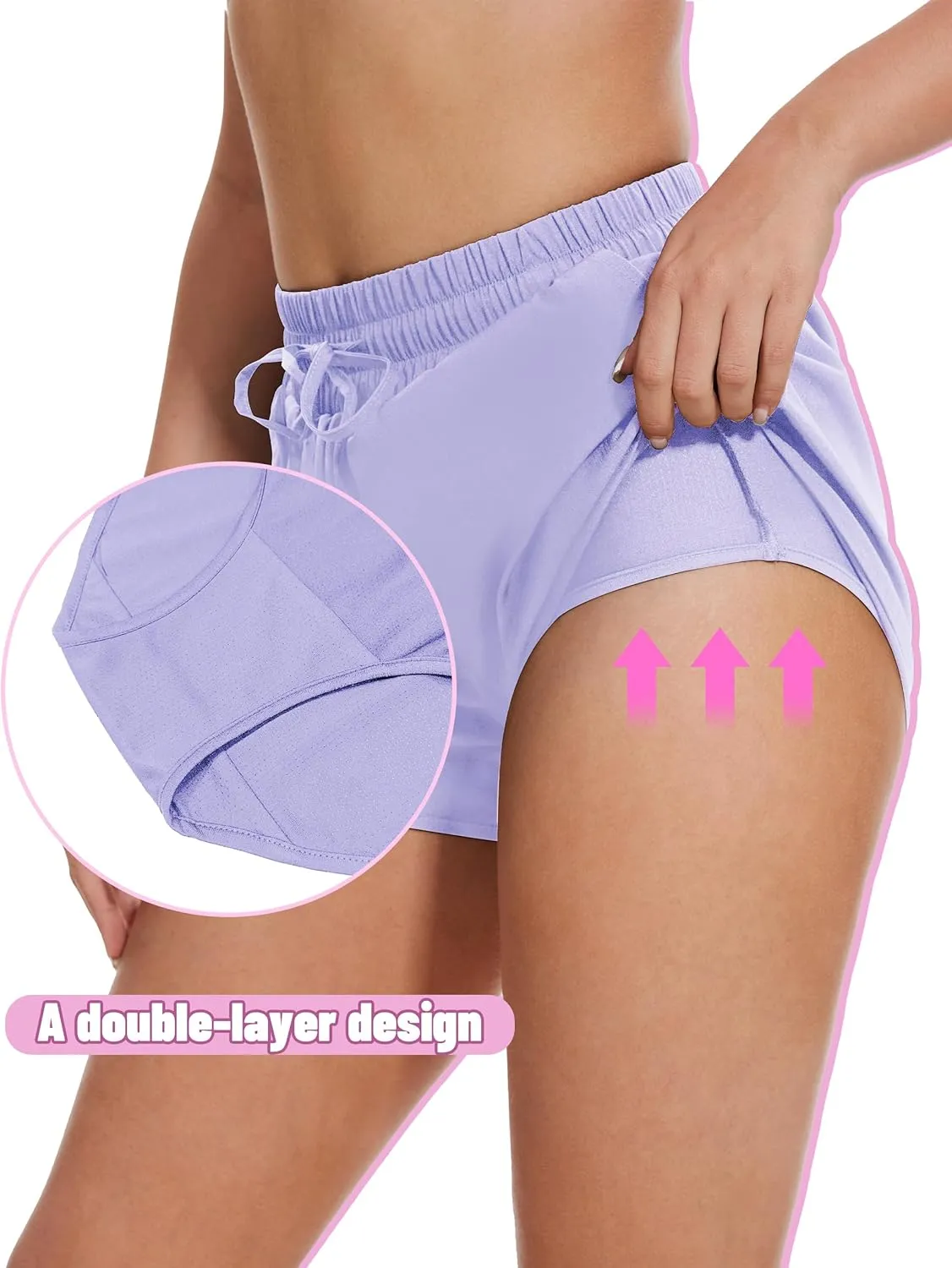 High Waisted Running Shorts for Women with Pockets, 2.5" Black Athletic Workout Gym Yoga Spandex Dolphin Shorts