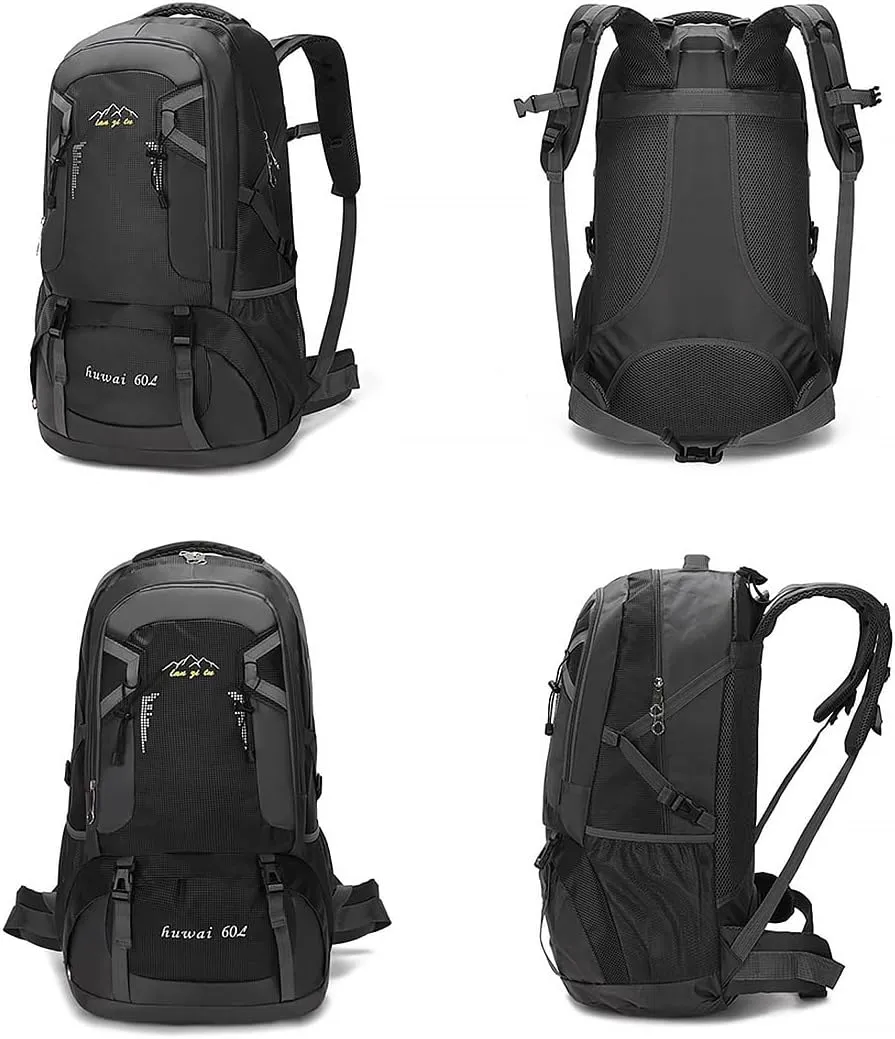 Hiking Backpack, Camping Backpack, 60L Waterproof Hiking Daypack, Outdoor Trekking Travel Backpacks for Men Women, Orange