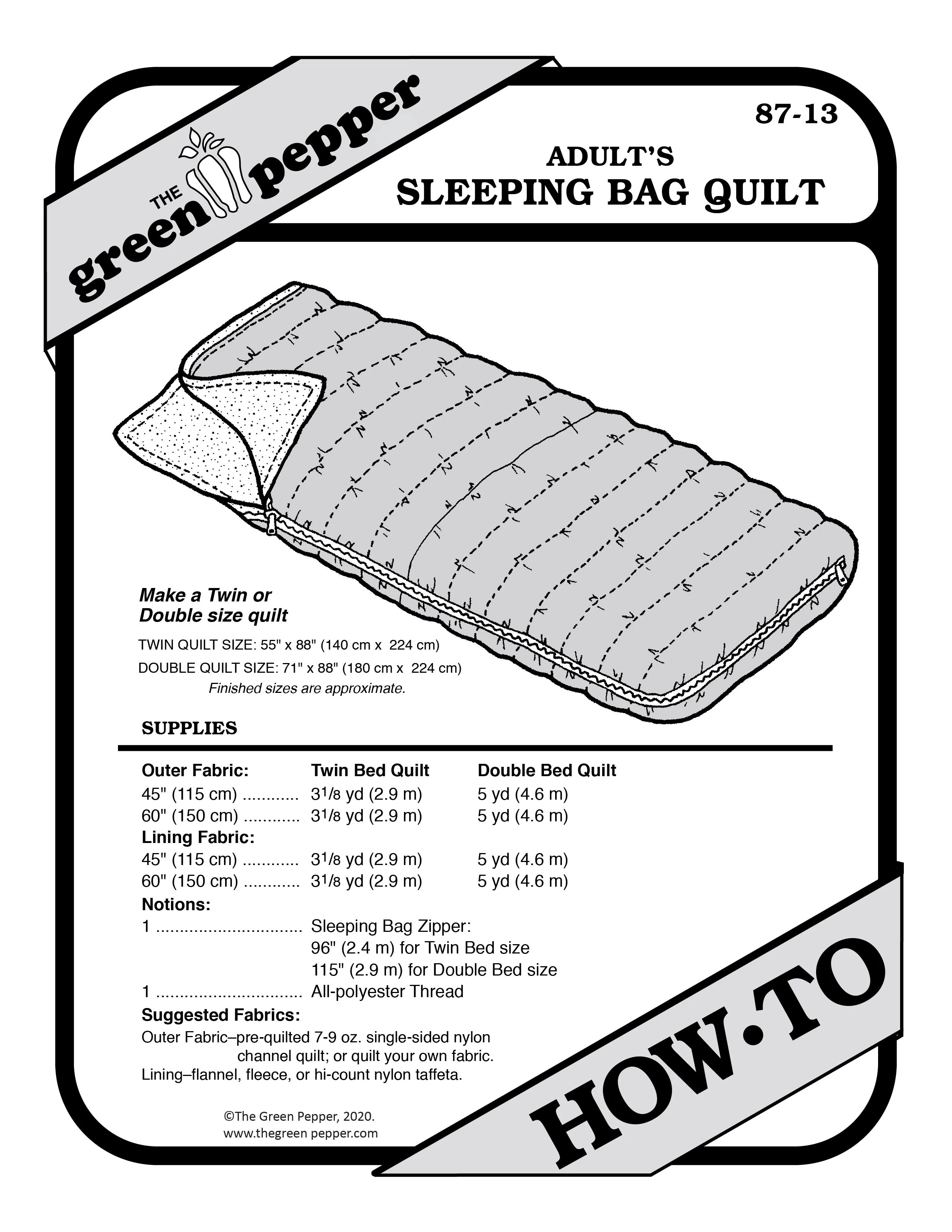 How To: Adult's Sleeping Bag Quilt
