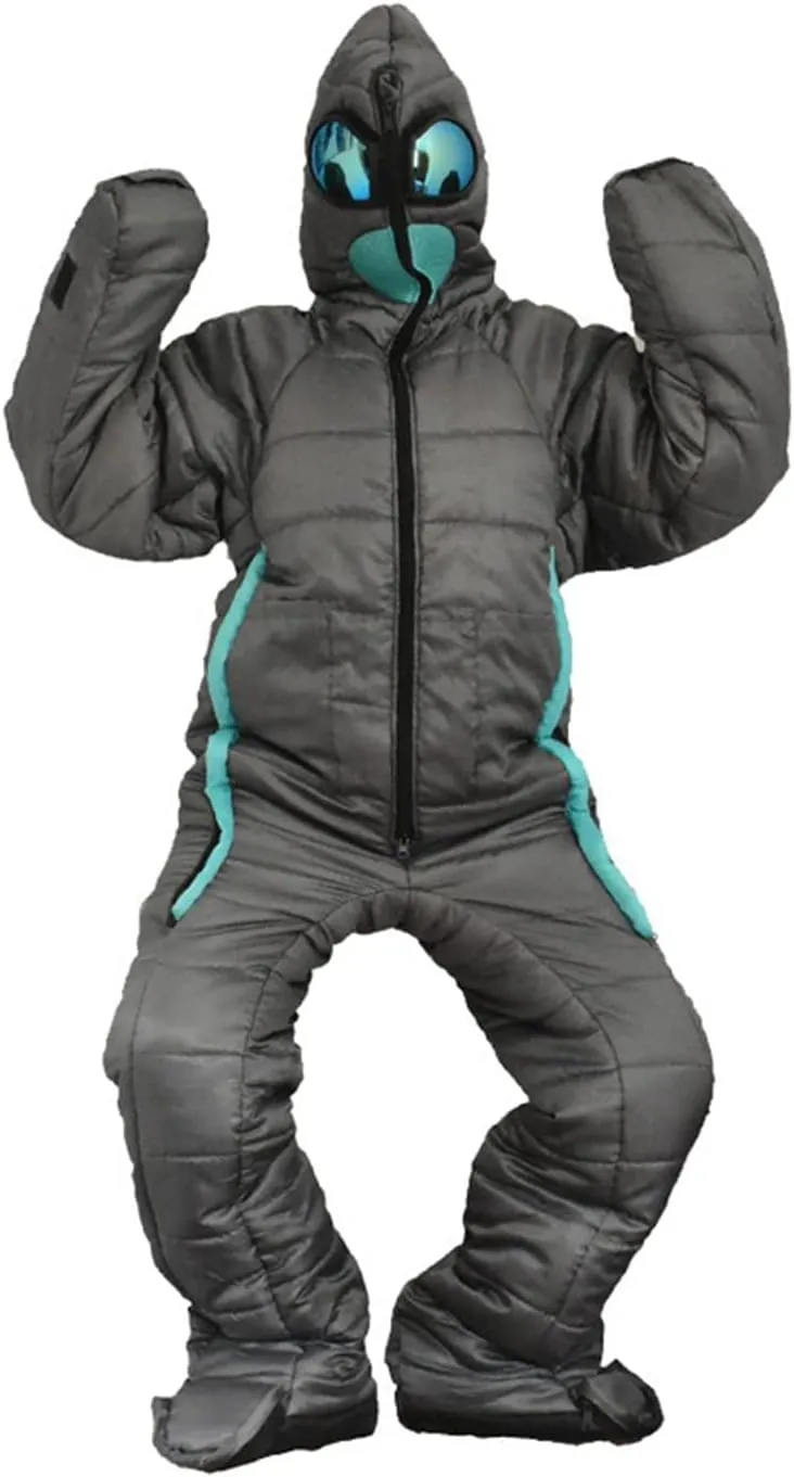 Human Body Wearable Camping Sleeping Bag, Winter Indoor Outdoor Portable Ultralight Warm Adult Windproof Sleeping Bag, Zipper Design Walking Sleeping Bag