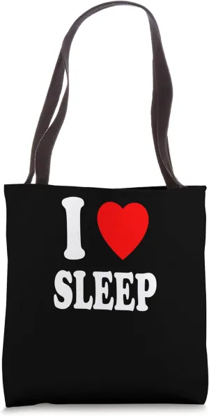 I Heart (Love) Sleep Restless Lethargic Lazy Funny Tired Tote Bag
