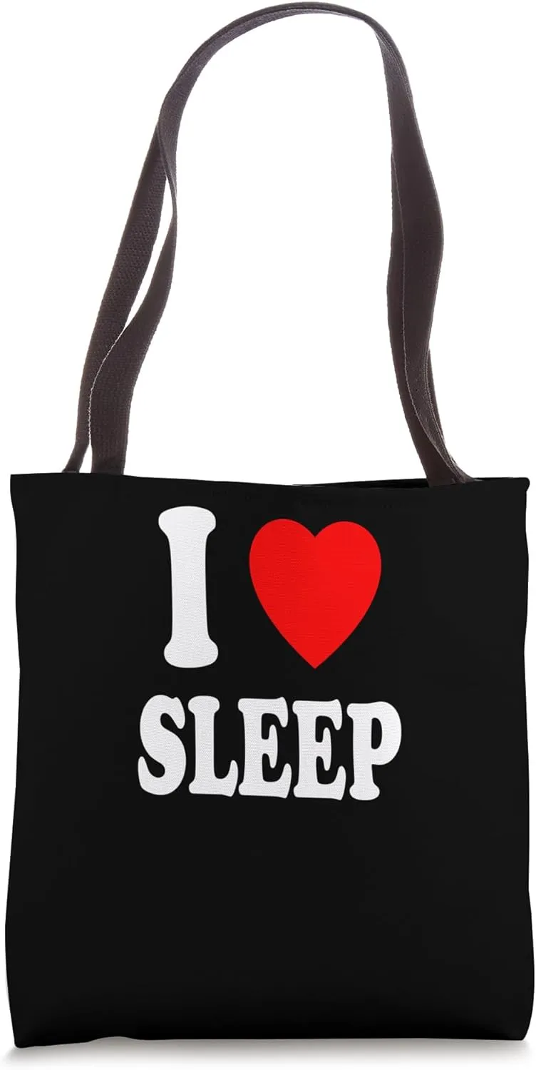 I Heart (Love) Sleep Restless Lethargic Lazy Funny Tired Tote Bag
