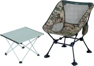 iClimb 1 Folding Table and 1 Anti-Sinking Large Feet Chair Bundle, Ultralight Compact for Single Adult Outdoor Backpacking Hiking Camping Beach Concert