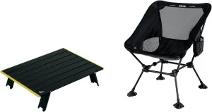 iClimb 1 Mini Folding Table and 1 Anti-Sinking Folding Chair Bundle, Ultralight Compact for Adults Outdoor Backpacking Camping Hiking Beach Concert