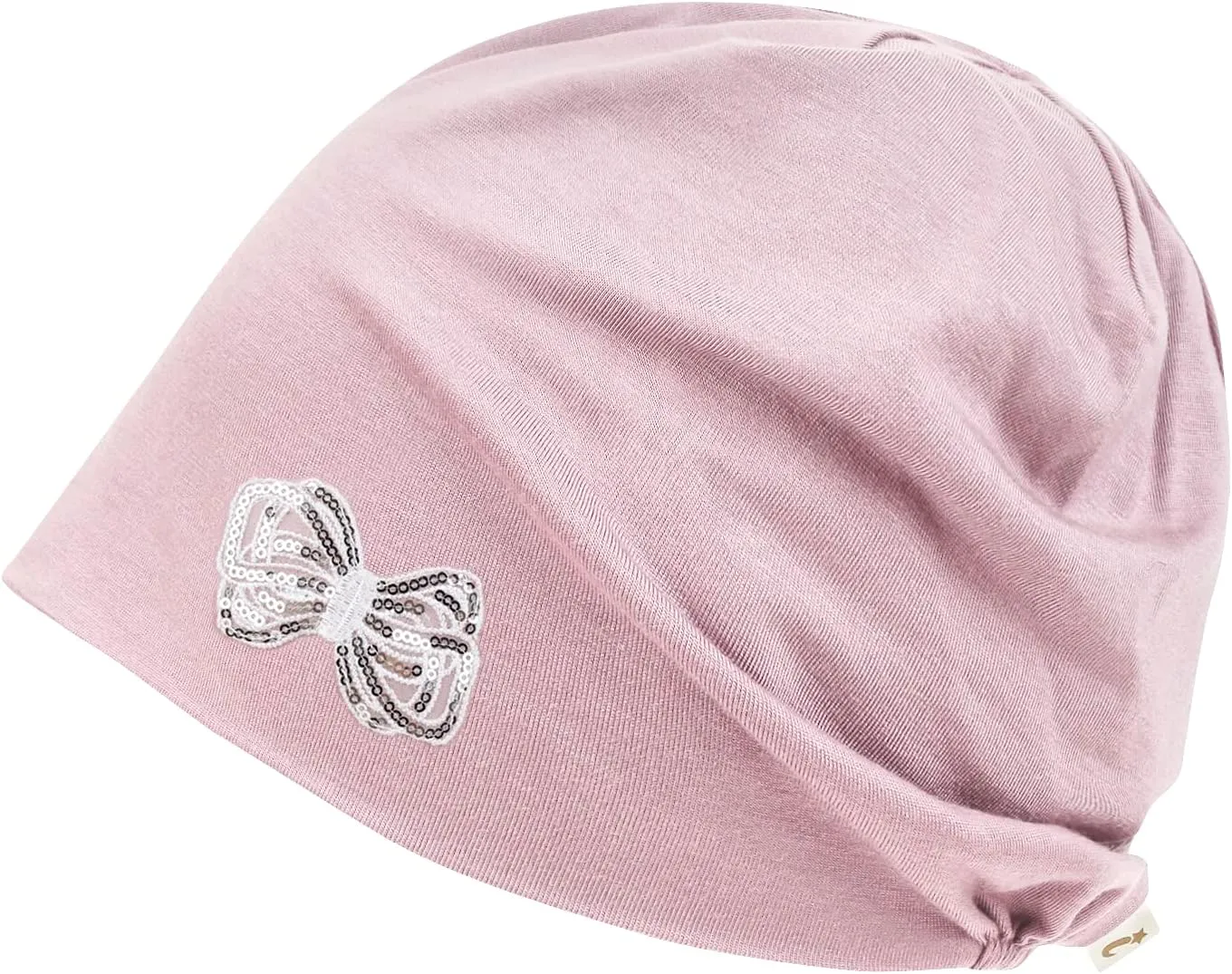 ililily Tencel Lyocell Flower Trim Chemo Hair Loss Beanie Ultra Soft Stretchable Head Cover Sleep Hat