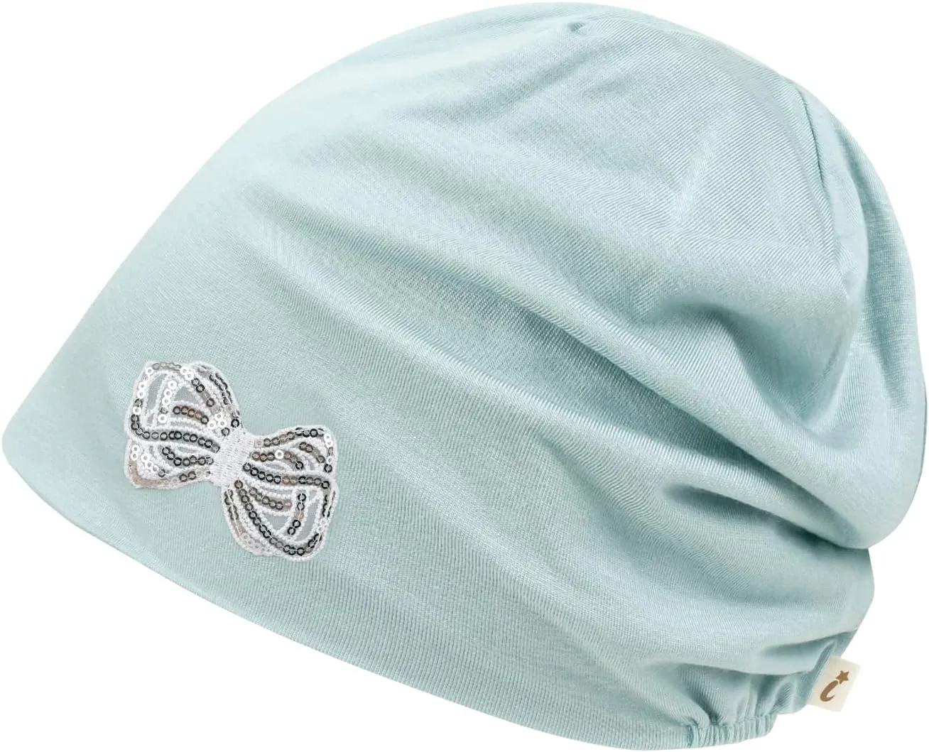 ililily Tencel Lyocell Flower Trim Chemo Hair Loss Beanie Ultra Soft Stretchable Head Cover Sleep Hat