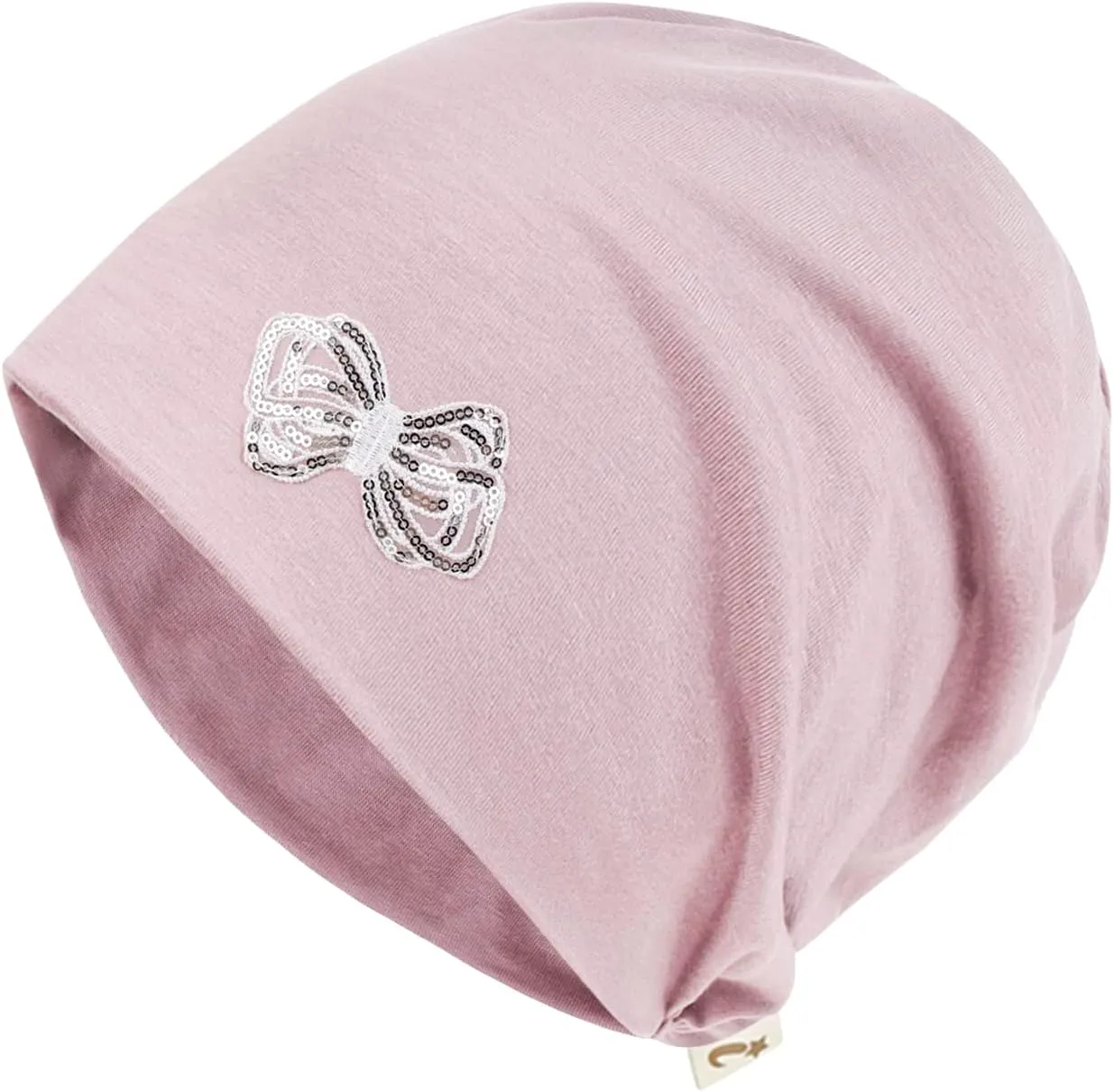 ililily Tencel Lyocell Flower Trim Chemo Hair Loss Beanie Ultra Soft Stretchable Head Cover Sleep Hat