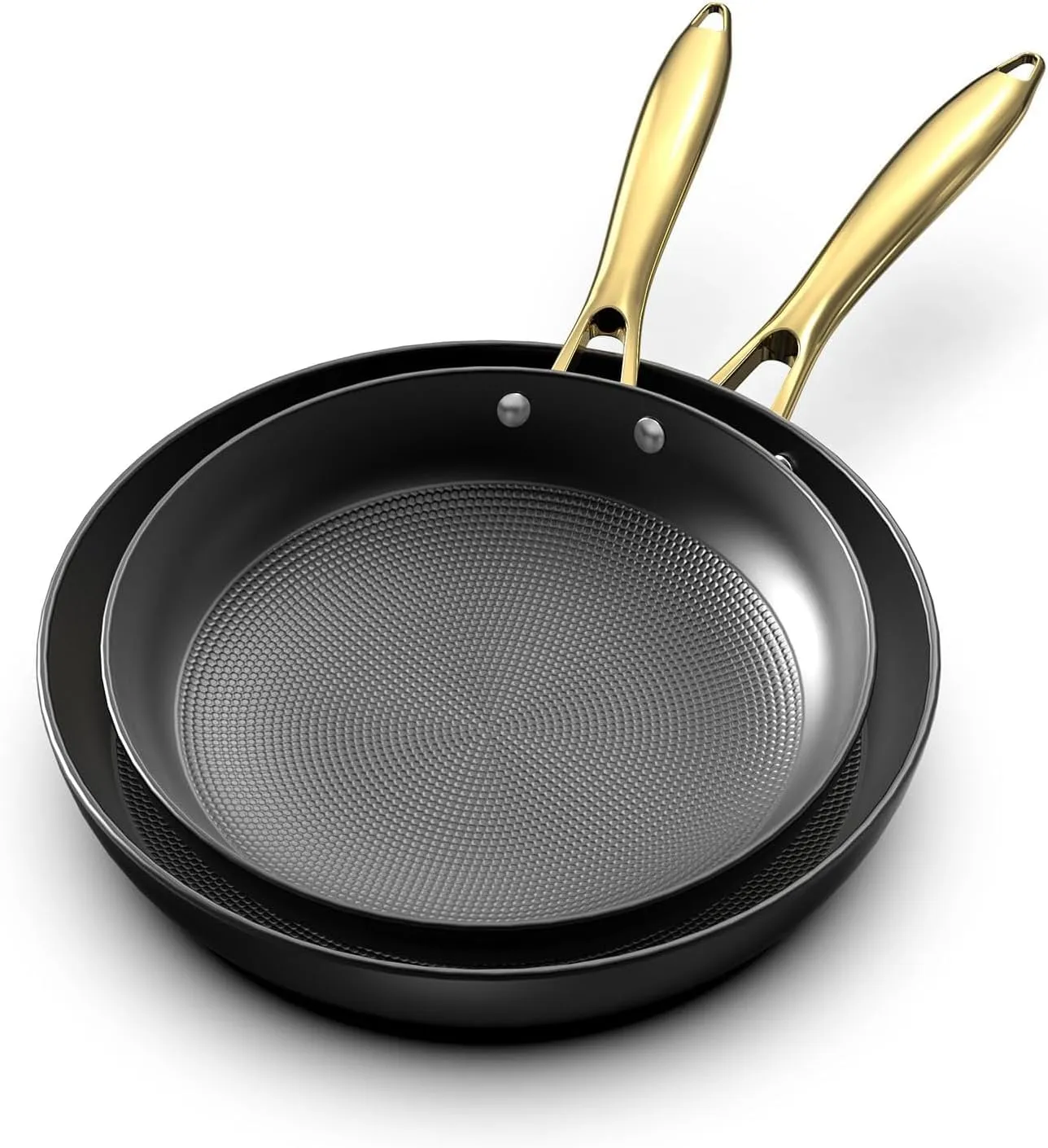 imarku Cast Iron Skillets, Non Stick Frying Pans 2Pcs - 10 inch & 12 Inch Frying Pan Set, Long Lasting Frying Pans Nonstick, Professional Nonstick Frying Pan Easy Clean, Father's Day Gifts