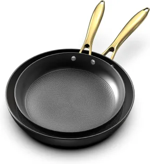 imarku Cast Iron Skillets, Non Stick Frying Pans 2Pcs - 10 inch & 12 Inch Frying Pan Set, Long Lasting Frying Pans Nonstick, Professional Nonstick Frying Pan Easy Clean, Father's Day Gifts