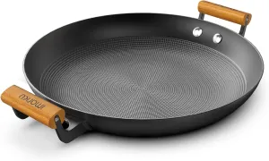 imarku Non Stick Frying Pan, 14 Inch Large Cast Iron Skillets, Cooking Paella Pan with Stay Cool Handle, Nonstick Grill Pan Compatible with All Cooktops, Best Gifts for Women Men